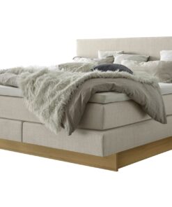 Lit boxspring incl. espace de rangement Denver Hasena 140x200 cm Beige / Brun