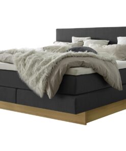 Lit boxspring incl. espace de rangement Denver Hasena 140x200 cm Anthracite / Brun