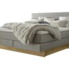 Lit boxspring incl. espace de rangement Denver Hasena 140x200 cm Gris / Brun