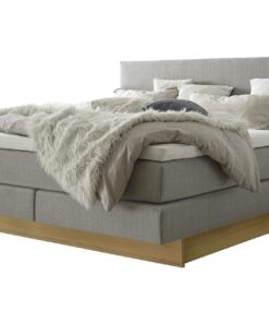 Lit boxspring incl. espace de rangement Denver Hasena 140x200 cm Gris / Brun