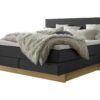 Lit boxspring incl. espace de rangement Denver Hasena 160x200 cm Anthracite / Brun