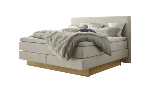 Lit boxspring incl. espace de rangement Denver Hasena 180x200 cm Beige / Brun