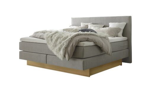 Lit boxspring incl. espace de rangement Denver Hasena 180x200 cm Gris / Brun