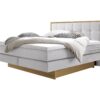 Lit boxspring incl. espace de rangement Ottawa Hasena 140x200 cm Blanc / Brun