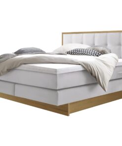 Lit boxspring incl. espace de rangement Ottawa Hasena 160x200 cm Blanc / Brun