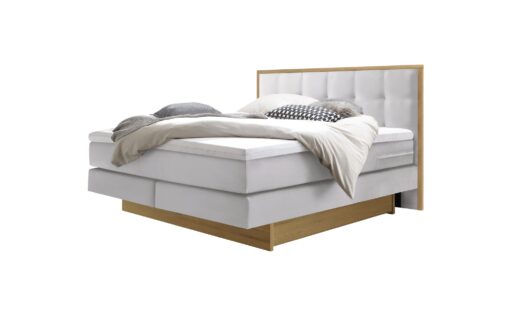 Lit boxspring incl. espace de rangement Ottawa Hasena 160x200 cm Blanc / Brun