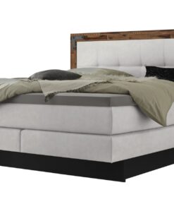 Lit boxspring incl. espace de rangement Nevada Hasena 140x200 cm Blanc / Brun