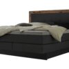 Lit boxspring incl. espace de rangement Nevada Hasena 140x200 cm Anthracite / Brun