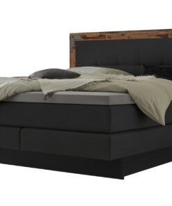 Lit boxspring incl. espace de rangement Nevada Hasena 140x200 cm Anthracite / Brun