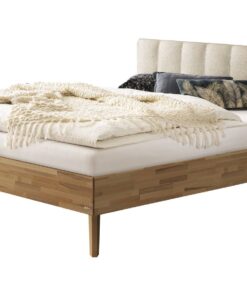 Lit Elia Hasena Hêtre coeur rouge bois massif 327-Pepe beige 180x200 cm Beige / Brun