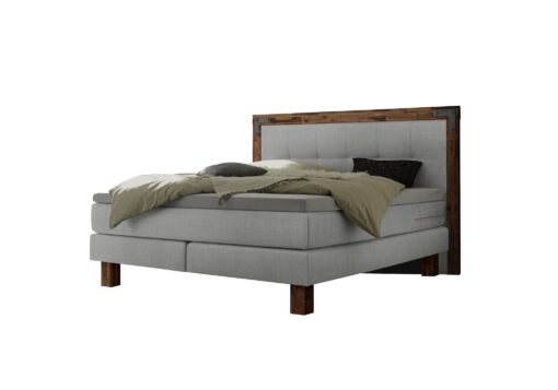 Lit boxspring Memphis Hasena 180x200 cm Gris / Brun