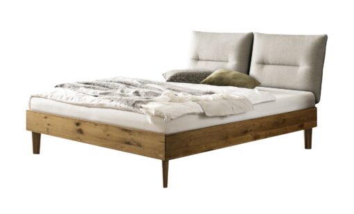 Lit Emilia Hasena Chêne bois massif 730-Cyclo cream 160x200 cm Blanc / Brun