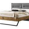 Lit Marisa Hasena Chêne bois massif 390-Alpina lightgrey 160x200 cm Anthracite / Gris / Brun