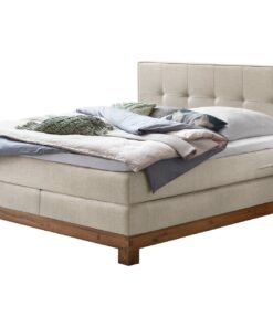 Lit boxspring Finca Hasena 140x200 cm Beige / Brun