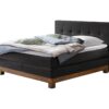 Lit boxspring Finca Hasena 140x200 cm Anthracite / Brun