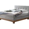 Lit boxspring Finca Hasena 140x200 cm Gris / Brun