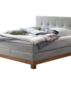 Lit boxspring Finca Hasena 140x200 cm Gris / Brun