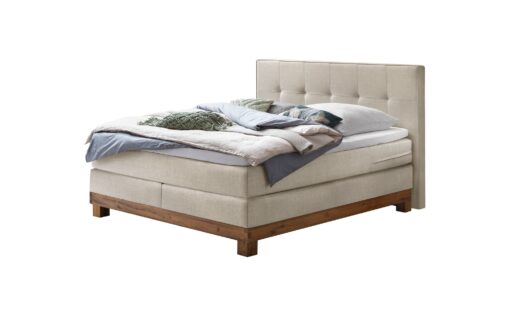 Lit boxspring Finca Hasena 160x200 cm Beige / Brun