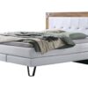 Lit boxspring Oakland Hasena 140x200 cm Gris / Blanc / Brun