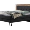 Lit boxspring Oakland Hasena 140x200 cm Gris / Anthracite / Brun