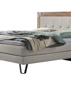 Lit boxspring Oakland Hasena 140x200 cm Gris / Brun