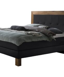 Lit boxspring Rustico Hasena 140x200 cm Anthracite / Brun