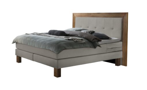 Lit boxspring Rustico Hasena 160x200 cm Gris / Brun