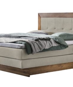 Lit boxspring incl. espace de rangement Texas Hasena 140x200 cm Beige / Brun