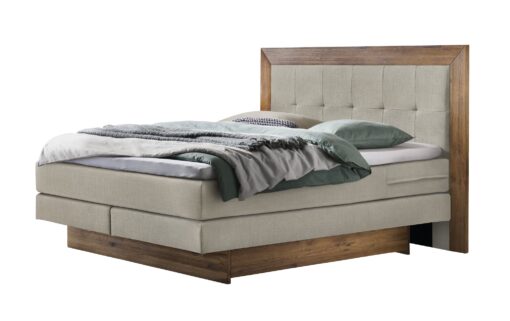 Lit boxspring incl. espace de rangement Texas Hasena 140x200 cm Beige / Brun