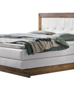 Lit boxspring incl. espace de rangement Texas Hasena 160x200 cm Blanc / Brun