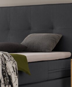 Lit boxspring Lodge Hasena 140x200 cm Anthracite / Brun_2