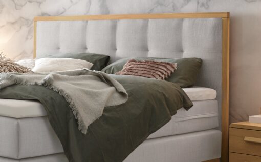 Lit boxspring Villa Hasena 140x200 cm Gris / Brun_2