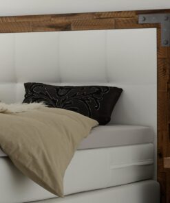 Lit boxspring Memphis Hasena 160x200 cm Blanc / Brun_2