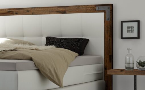 Lit boxspring Memphis Hasena 160x200 cm Blanc / Brun_2