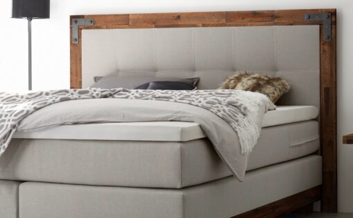 Lit boxspring Chicago Hasena 160x200 cm Gris / Brun_2