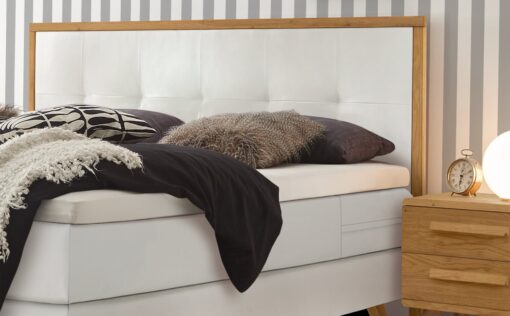 Lit boxspring Nordic Hasena 140x200 cm Blanc / Brun_2