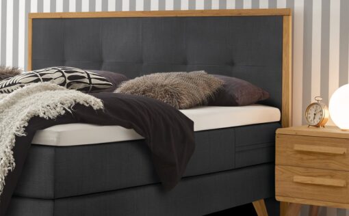 Lit boxspring Nordic Hasena 140x200 cm Anthracite / Brun_2