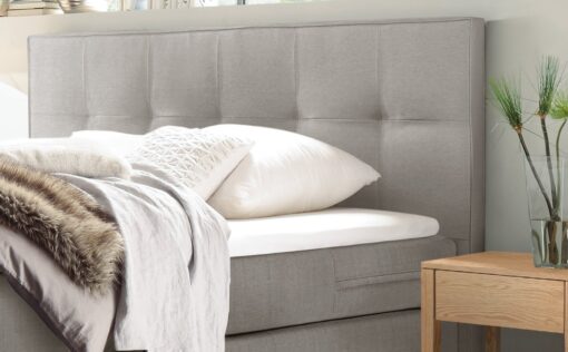 Lit boxspring Bella Hasena 140x200 cm Gris / Brun_2