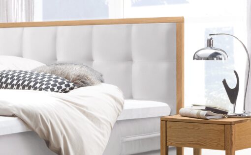 Lit boxspring incl. espace de rangement Ottawa Hasena 160x200 cm Blanc / Brun_2