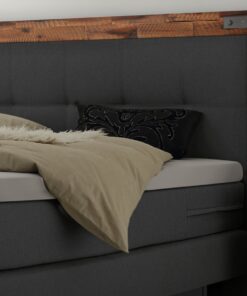 Lit boxspring incl. espace de rangement Nevada Hasena 140x200 cm Anthracite / Brun_2