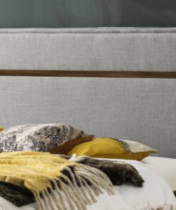 Lit Anna Hasena Noyer massif 390-Alpina lightgrey 160x200 cm Gris / Brun_2