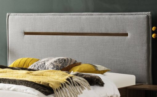 Lit Anna Hasena Noyer massif 390-Alpina lightgrey 160x200 cm Gris / Brun_2