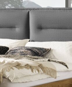 Lit Marisa Hasena Chêne bois massif 390-Alpina lightgrey 140x200 cm Anthracite / Gris / Brun_2