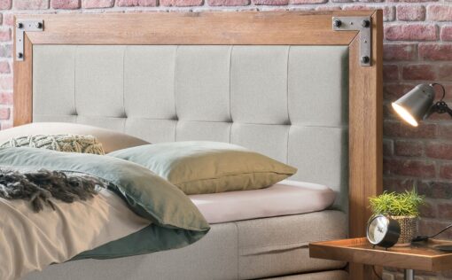 Lit boxspring Oakland Hasena 140x200 cm Gris / Brun_2