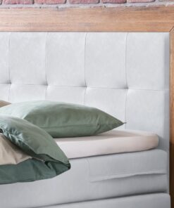 Lit boxspring incl. espace de rangement Texas Hasena 140x200 cm Blanc / Brun_2