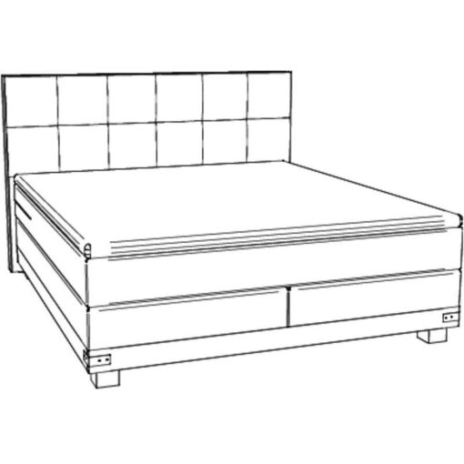 Lit boxspring Boston Hasena 140x200 cm Blanc / Brun_4