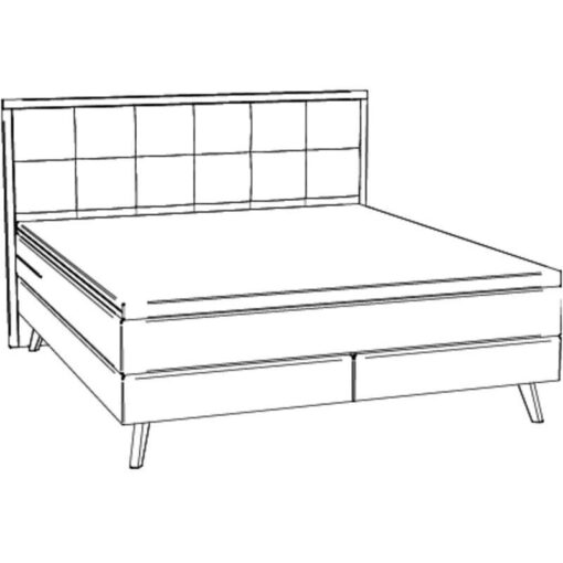 Lit boxspring Nordic Hasena 140x200 cm Blanc / Brun_4