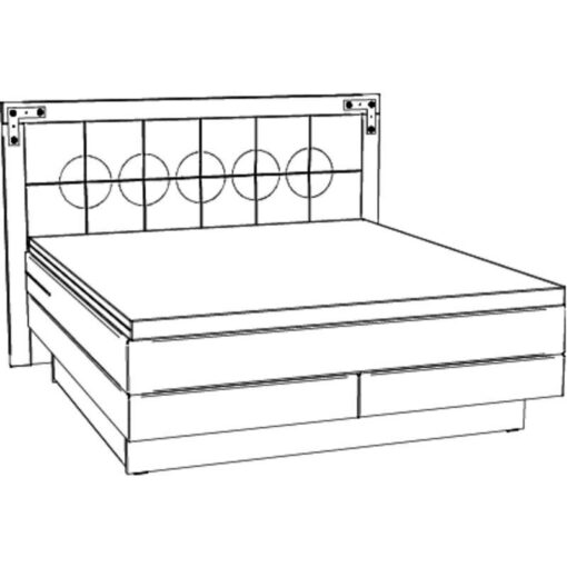 Lit boxspring incl. espace de rangement Nevada Hasena 140x200 cm Blanc / Brun_4