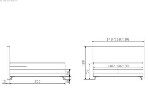 Lit boxspring Scandia Hasena 140x200 cm Beige / Brun_5