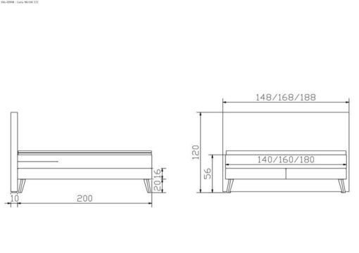 Lit boxspring Costa Hasena 140x200 cm Anthracite / Brun_5